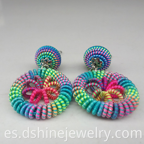 Rainbow Thread Weaved Earring